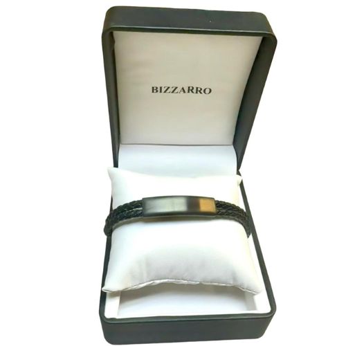  Pulsera de piel negra 